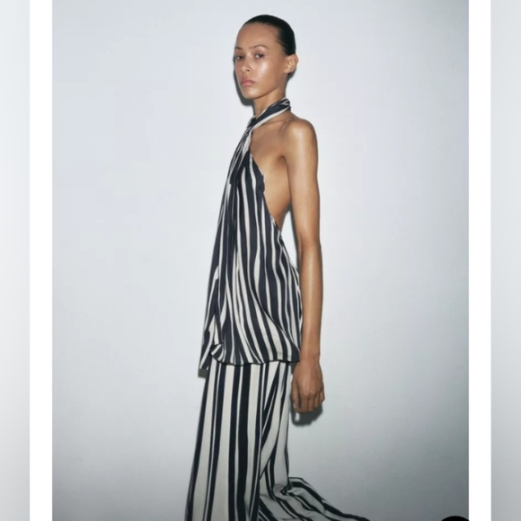 Zara ZW Collection Striped Halter Top - Picture 2 of 4